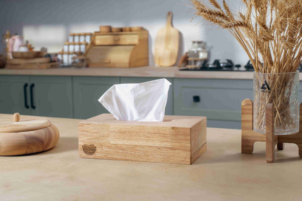 عکس سطل زباله و جادستمال چوبی نایس وود nicewood